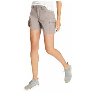 EDDIE BAUER Summer Trail Lightweight Nylon 6" Cargo Hiking Shorts Grey Womens 16